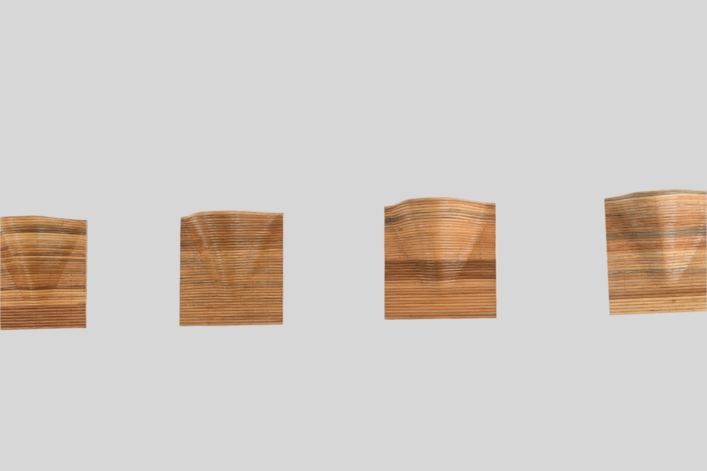 Flow Form Wall Lamps in Square (Set of Four)