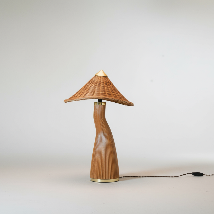 Rattan "Shroom" Table Lamp