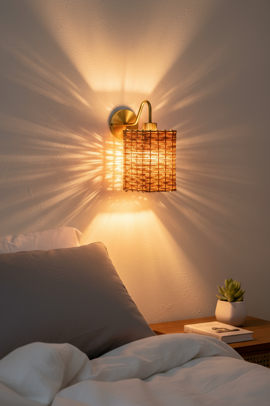 Rectangular Cane Wall Sconce