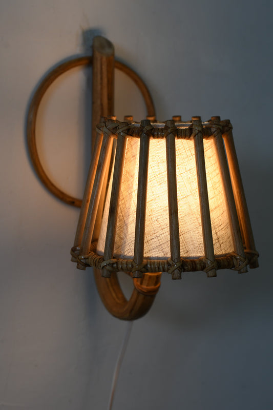 Bent Rattan Wall Sconce