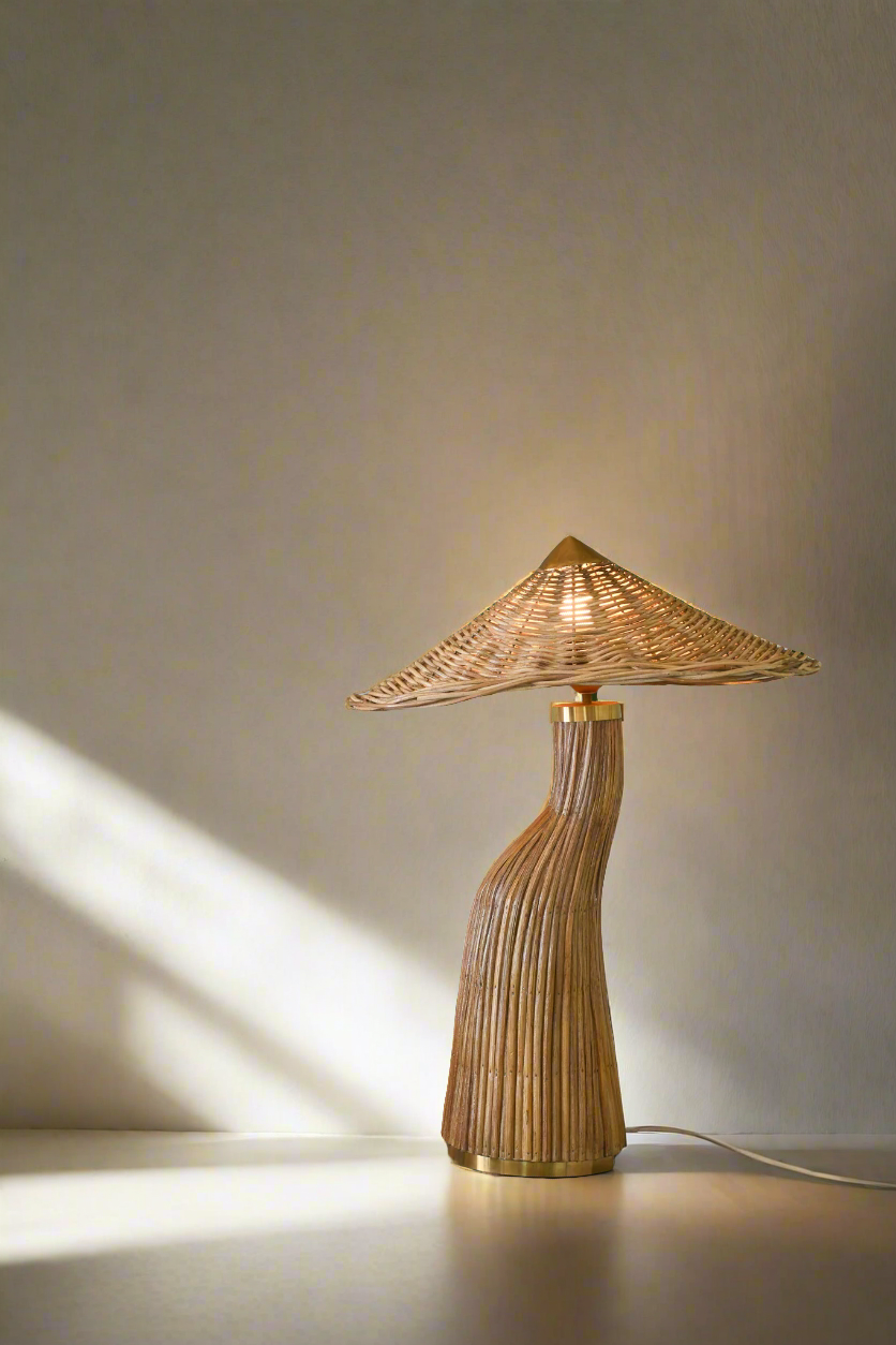 Rattan "Shroom" Table Lamp