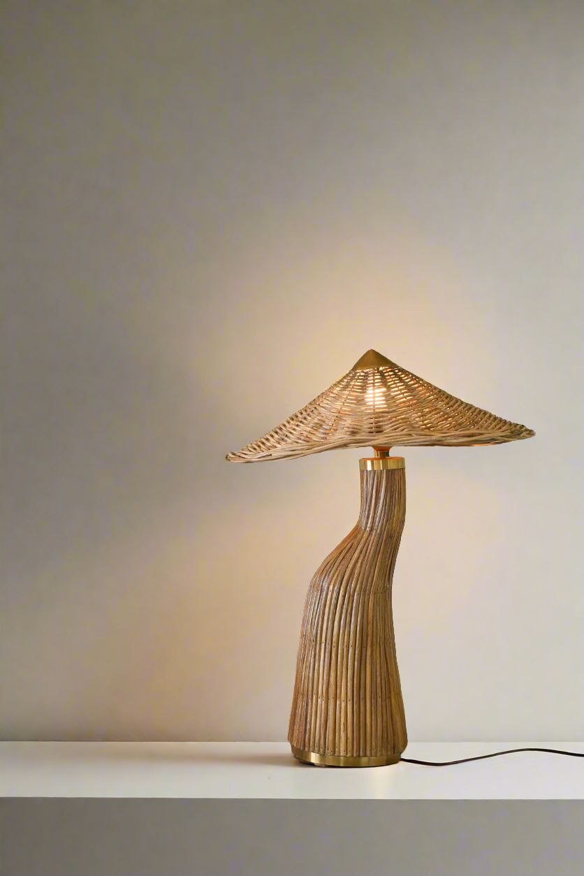 Rattan "Shroom" Table Lamp