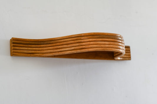 Curved Rattan Wall Mounted Shelf