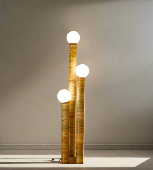 Luigi Rattan Trio Floor lamp
