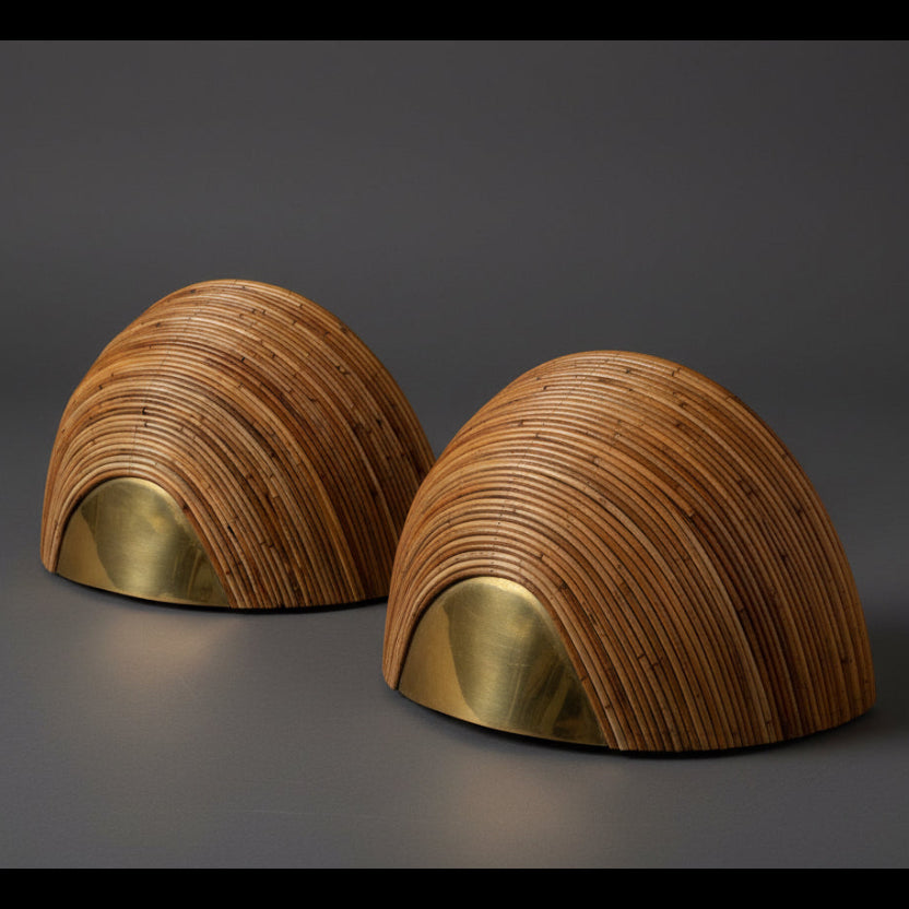 Canna Rattan Wall Sconce — Hand-Wrapped Reed Wall Light, Pair | Rattanology