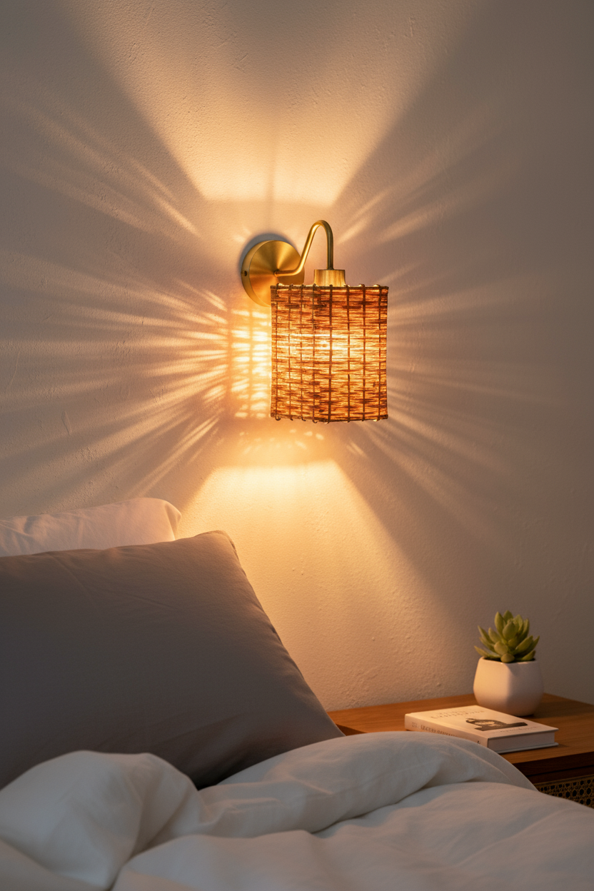 Rectangular Cane Wall Sconce