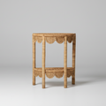 Handwoven Scalloped Rattan Nightstand - The Scallop Bedside Table