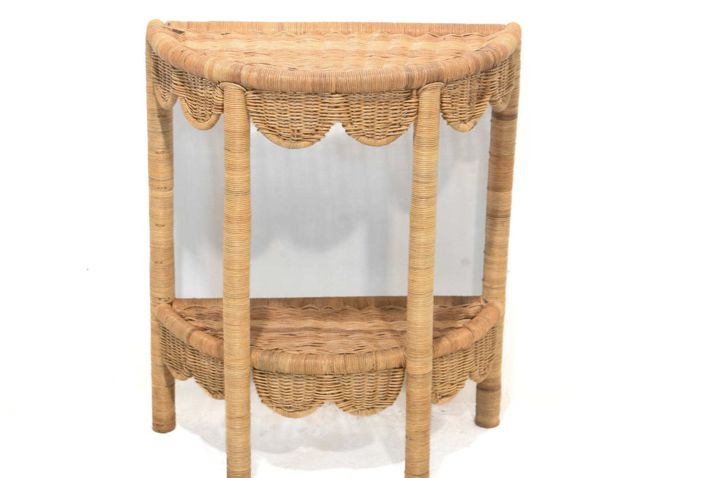 The Scallop Bedside Table by Rattanology