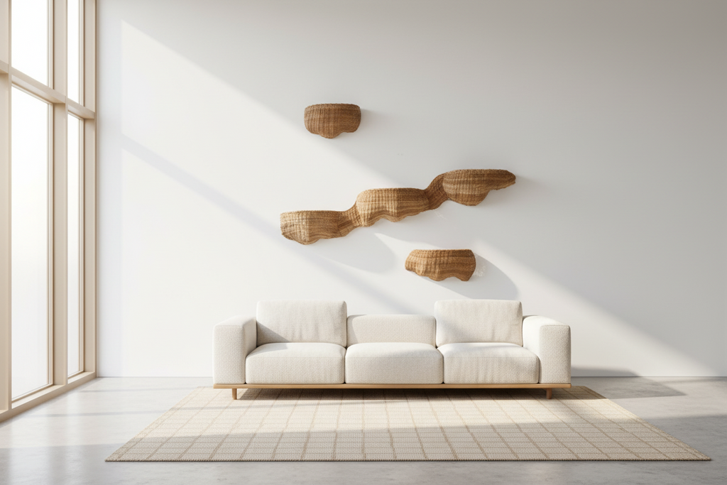 Sculptural Wicker Shelves