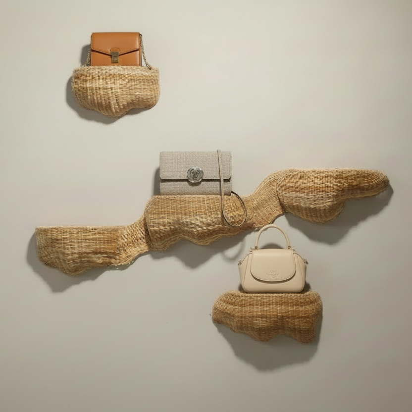 Sculptural Wicker Shelves