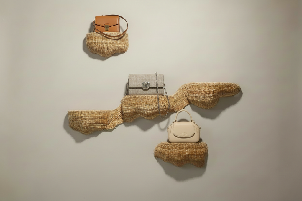 Sculptural Wicker Shelves