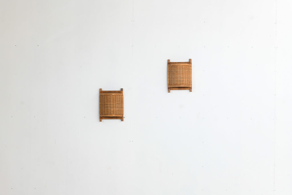 Handcrafted Rattan Wall Lamp- Set of 2