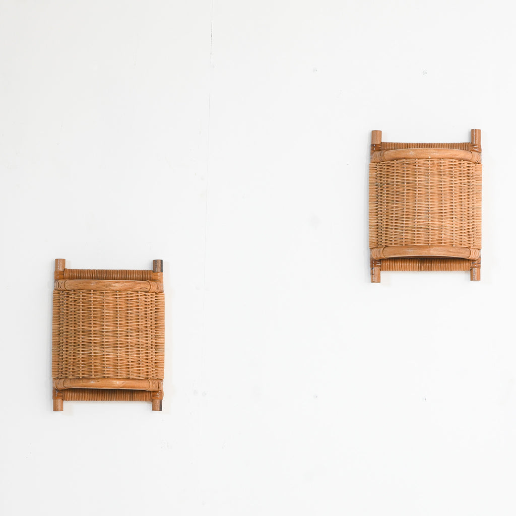 Handcrafted Rattan Wall Lamp- Set of 2