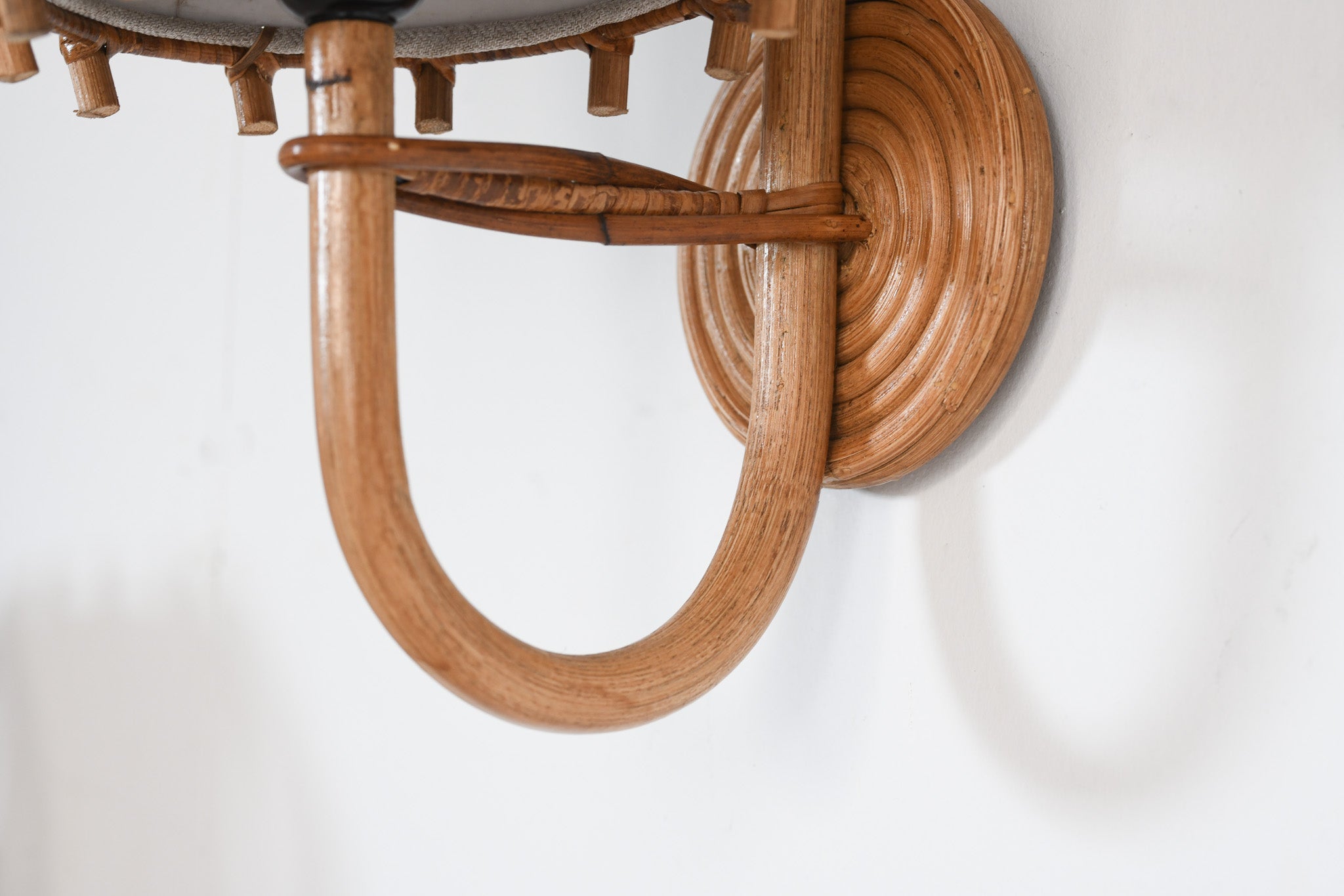 Bent Rattan Wall Lamp - Set of 2