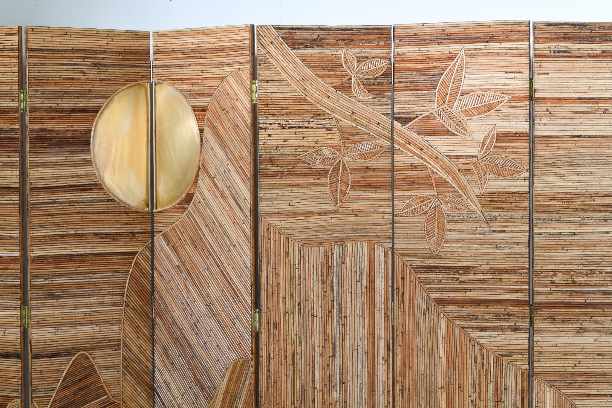 Day & Night Handcrafted Rattan  Folding Screen