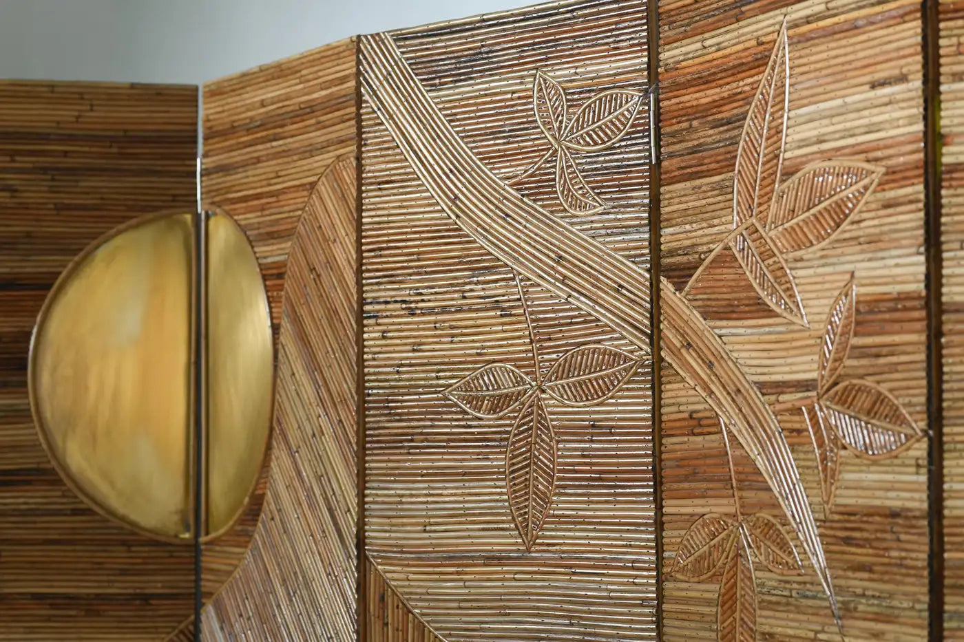 Rattan Folding Screen Night & Day