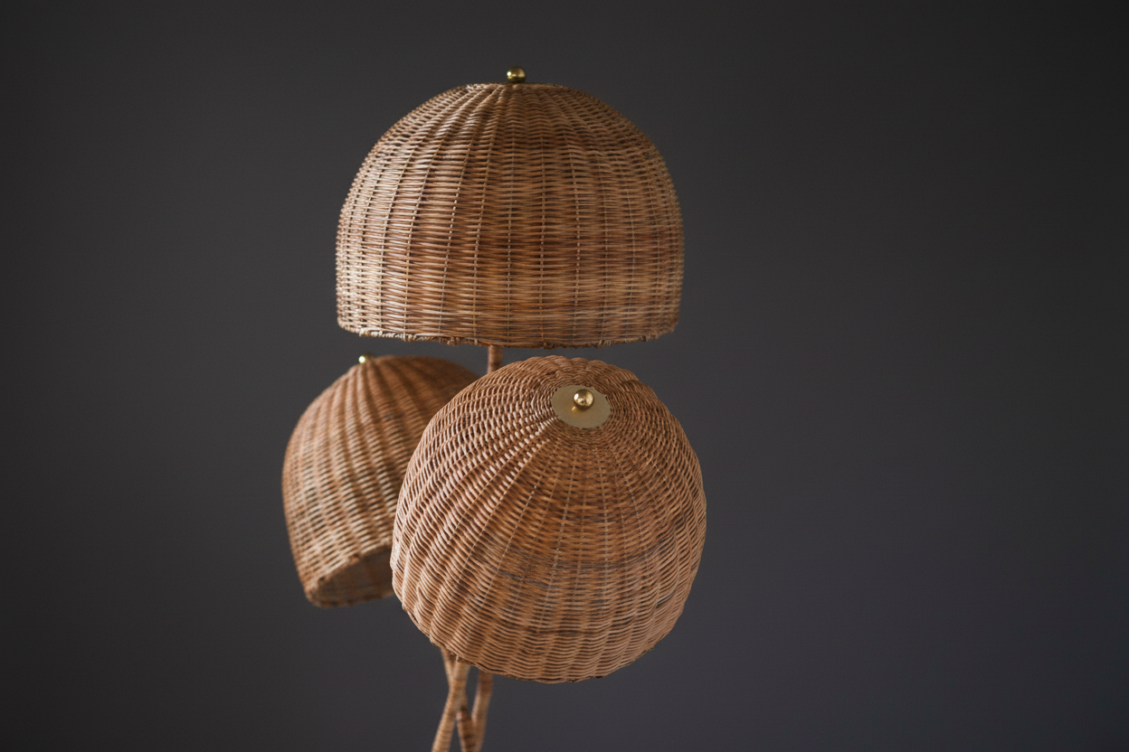 Tre Lune Rattan Floor Lamp