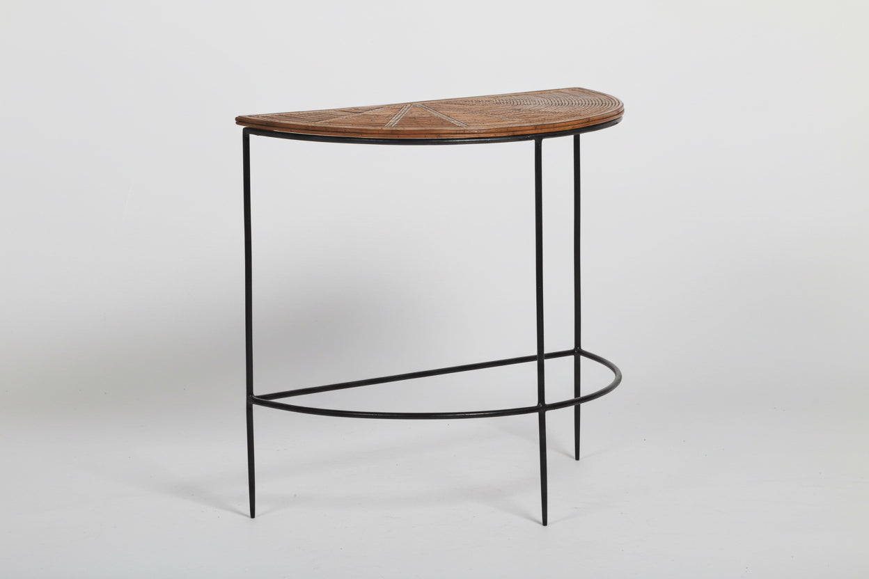 Noir Arc Rattan Console