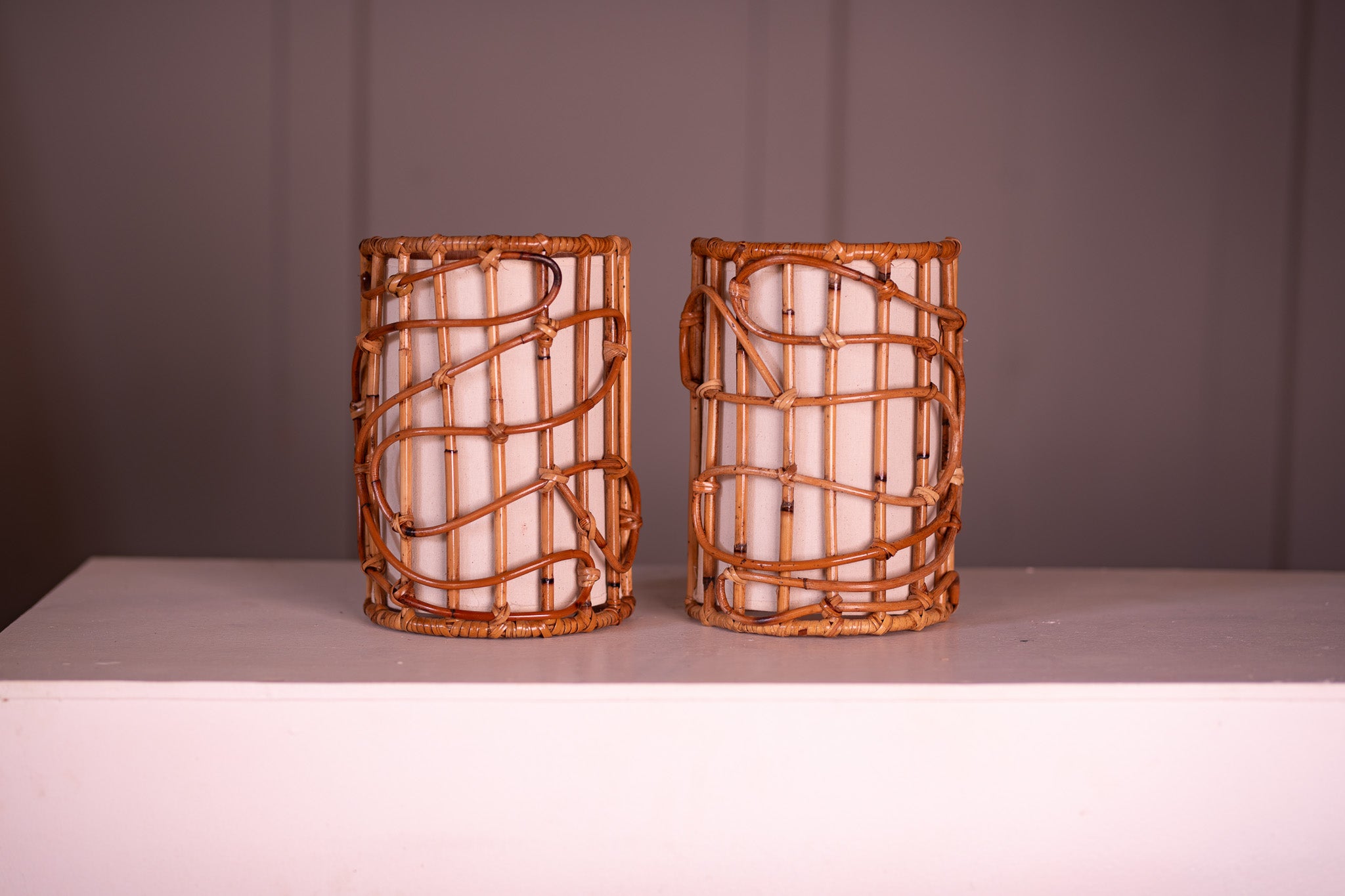 Whisper| Organic Rattan Wall Sconce (Set of Two)