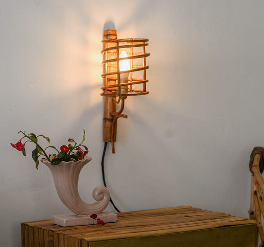 Spiral Rattan Sconce