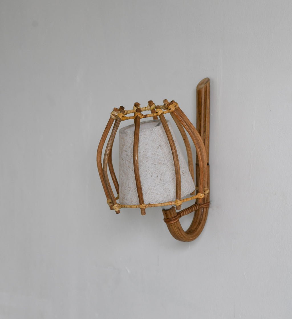 Bent Rattan Wall Sconce 02