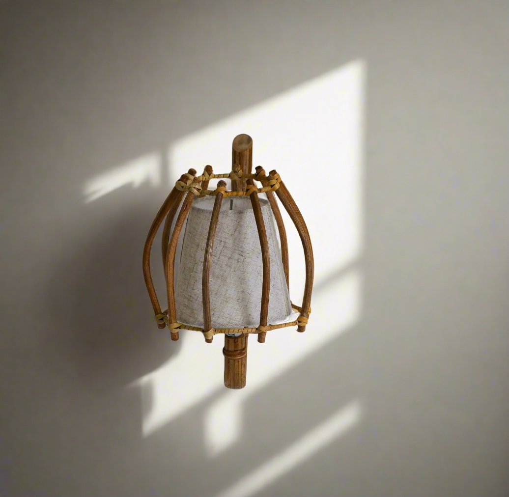 Bent Rattan Wall Sconce 02