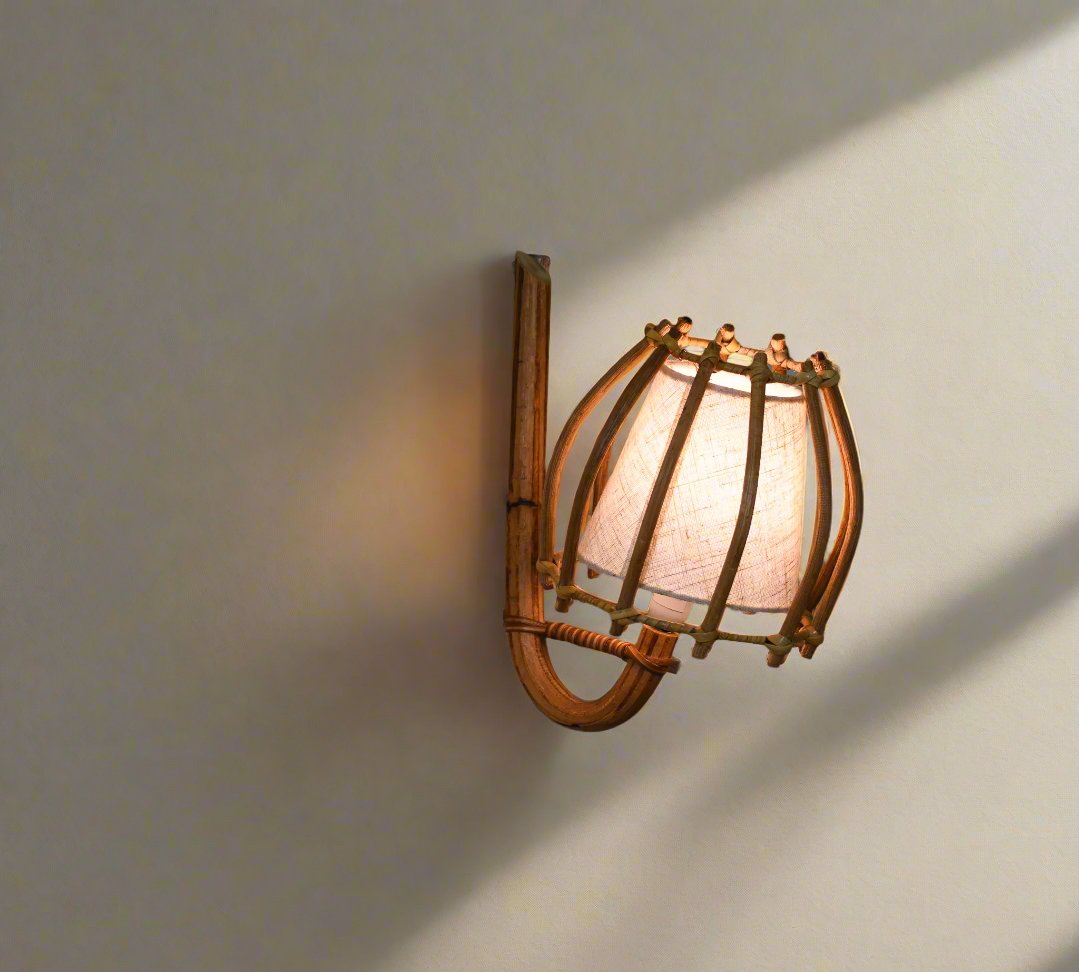 Bent Rattan Wall Sconce 02