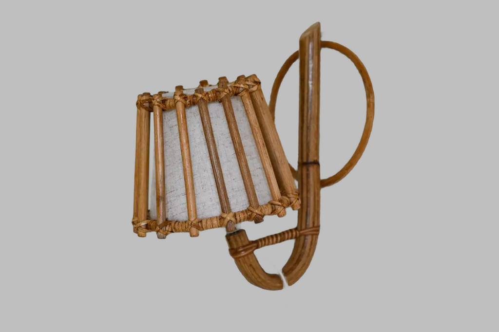Bent Rattan Wall Sconce