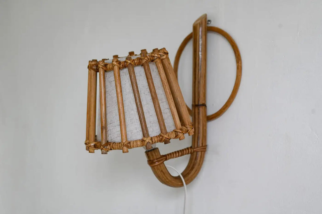 Bent Rattan Wall Sconce