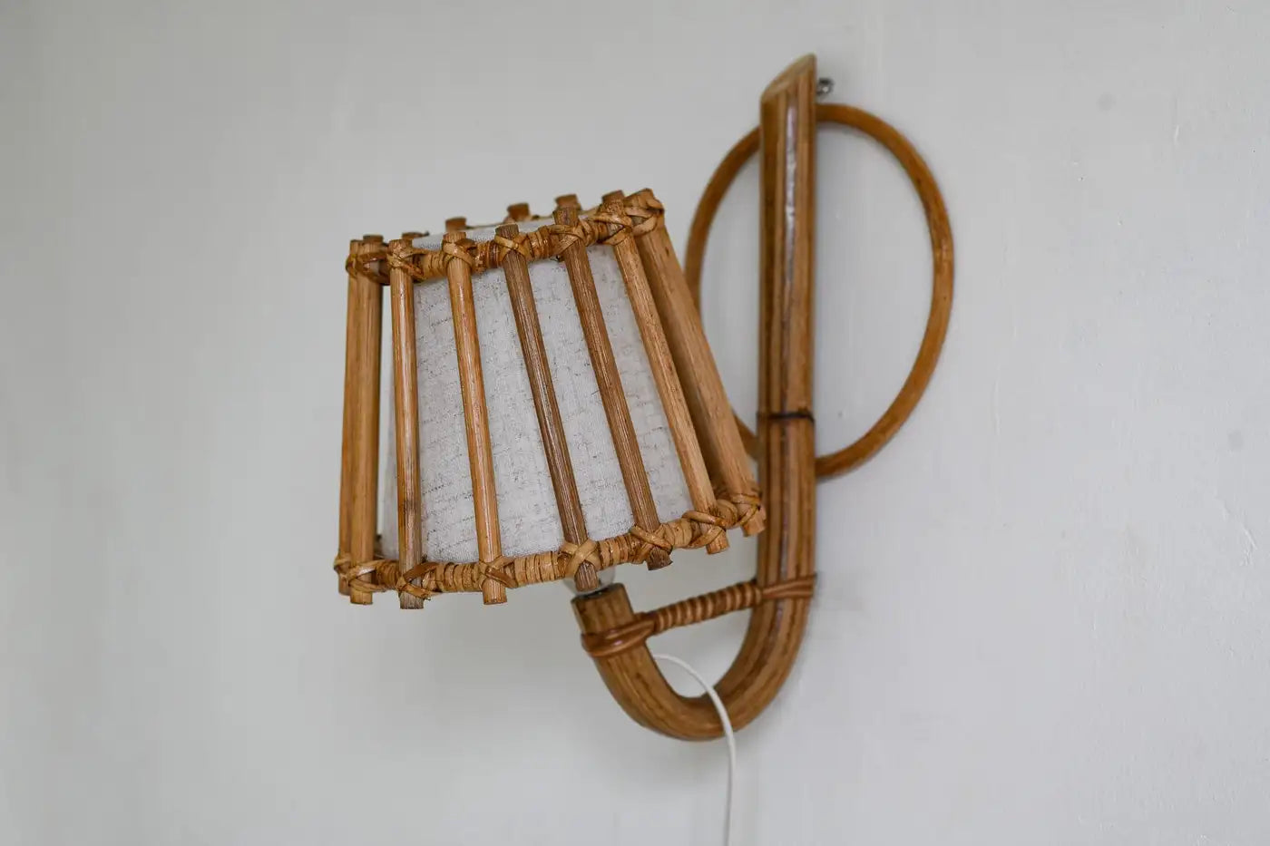 Bent Rattan Wall Sconce