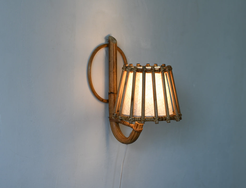 Bent Rattan Wall Sconce