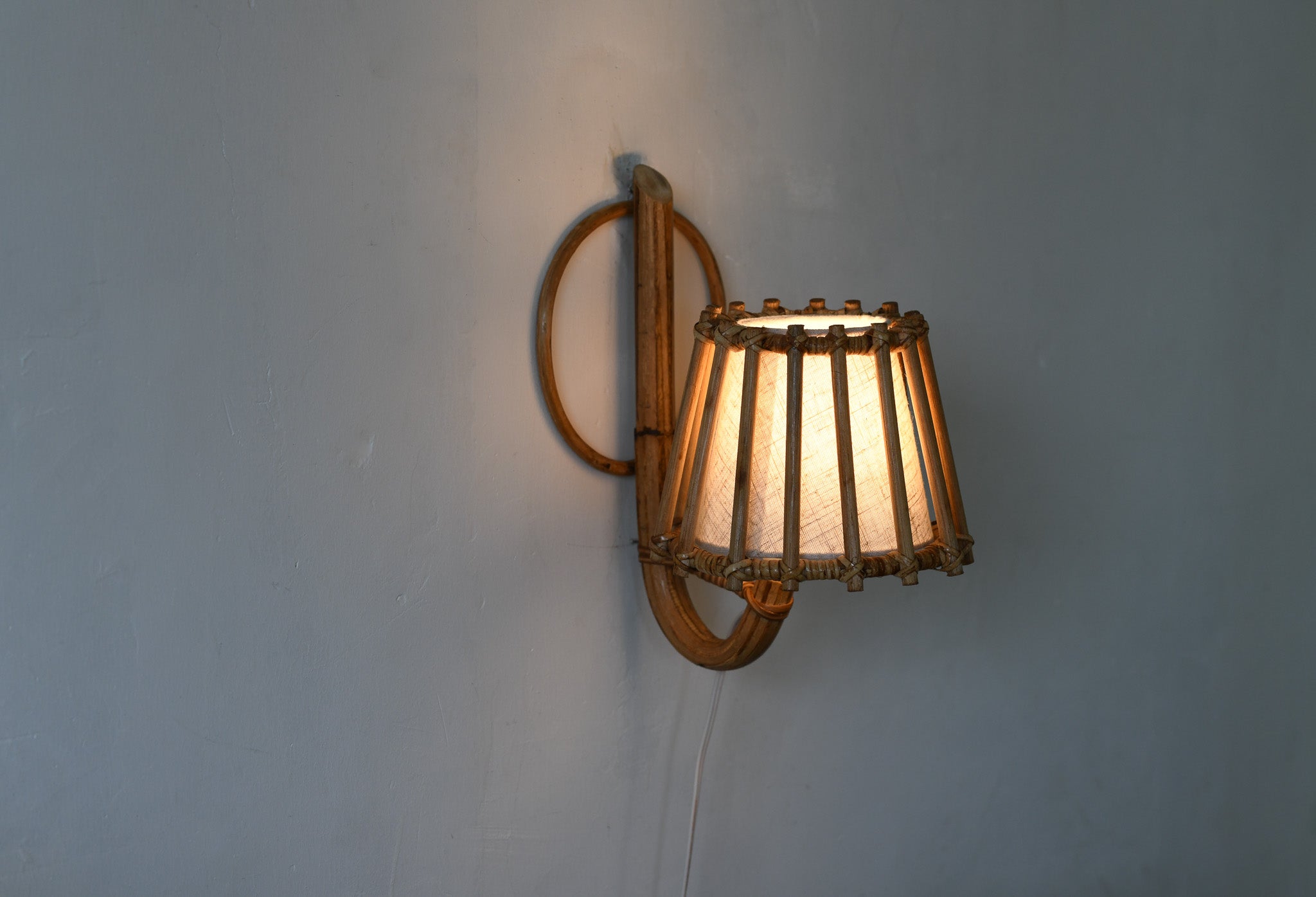 Bent Rattan Wall Sconce
