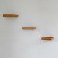 Rattan Floating Shelves Set of 3 | Triangular Wall Mounted Pencil Reed Shelves