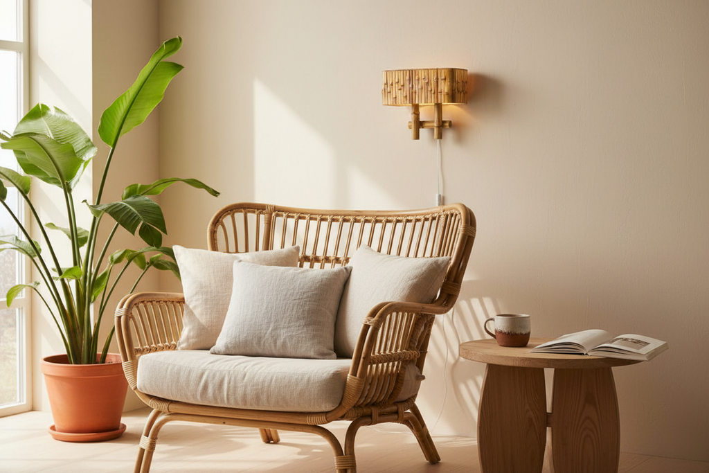 Bambi Wall Lamp - Natural Bamboo Sconce