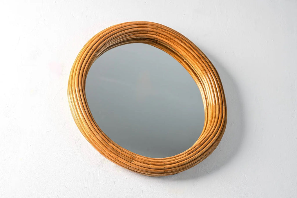 Round Rattan Wall Mirror