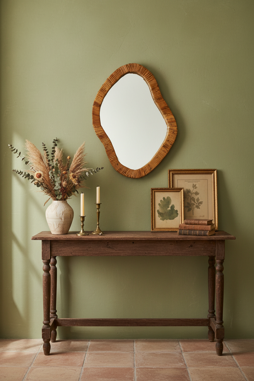Alave Mirror in Vintage Entryway