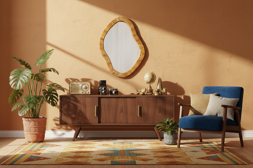 Alave Mirror in Vintage Living Room