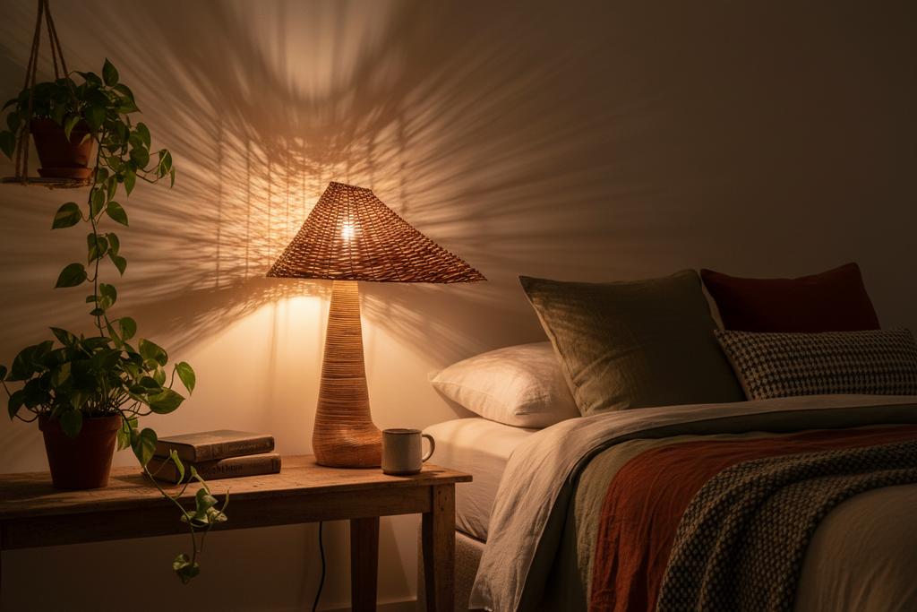Chloe lamp in bohemian bedroom
