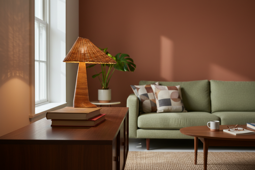 Chloe lamp in mid-century living room