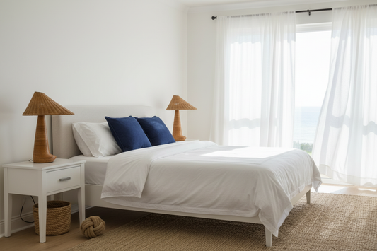 Chloe Lamps - Bright Coastal Bedroom