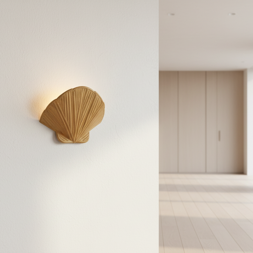 Riviera Rattan Wall Sconce — Full Product View, Honey Tone Finish | Rattanology USA