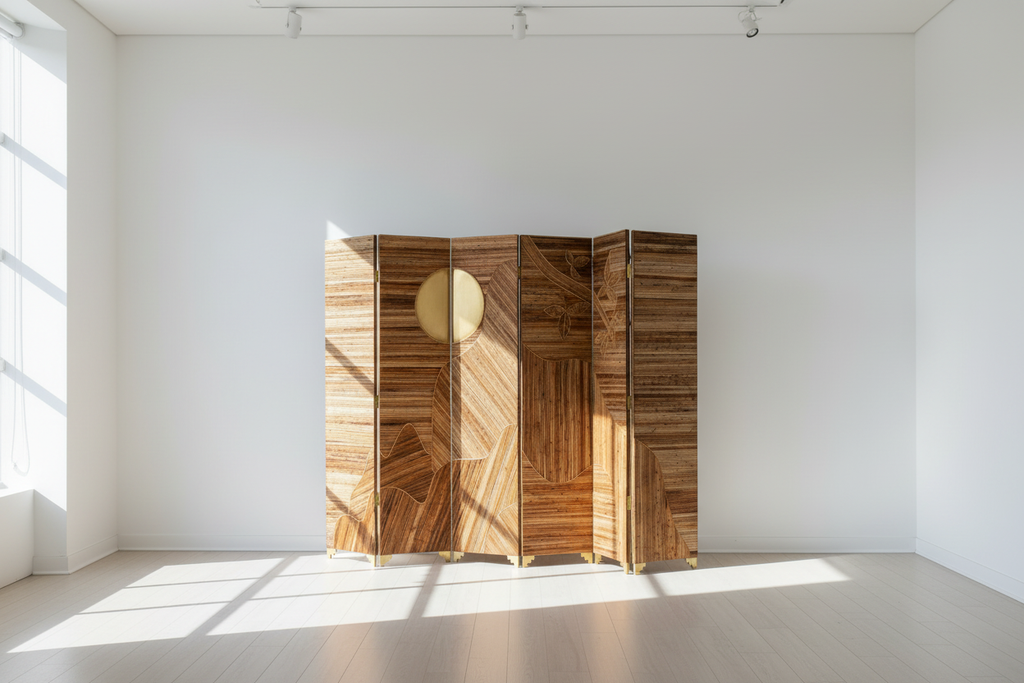 Day Rattan Screen in Gallery Space