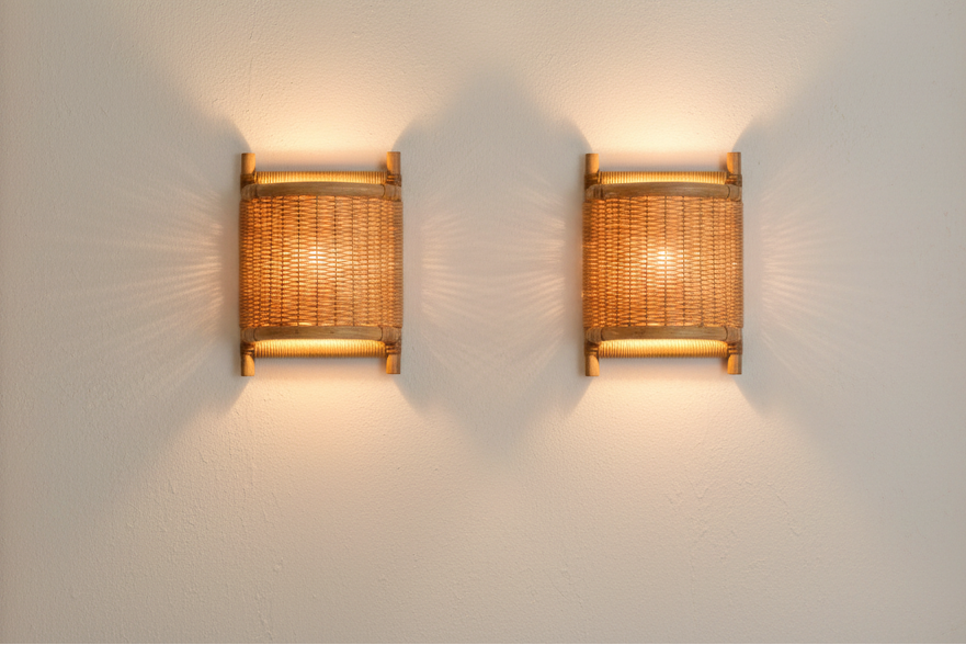 Handcrafted Rattan Wall Lamp Promotional Banner