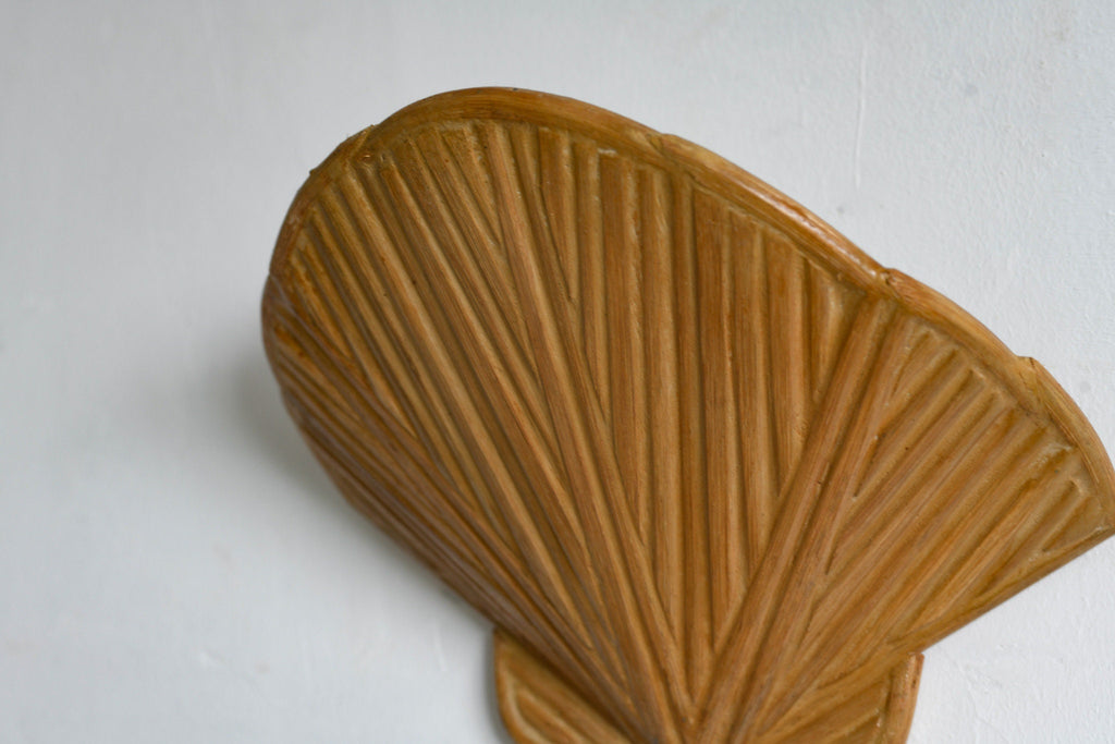 Clam Shell Rattan Wall Sconce, Mid-Century Modern Lighting