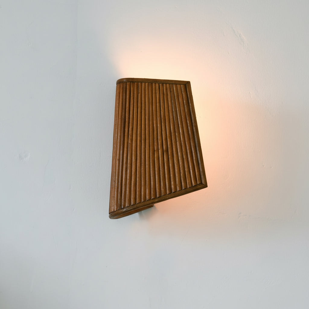 Vertical Lines Rattan Wall Sconce