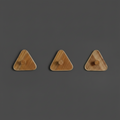 Set of 3 Rattan Wall Hooks - Mid-Century Modern Triangle Design