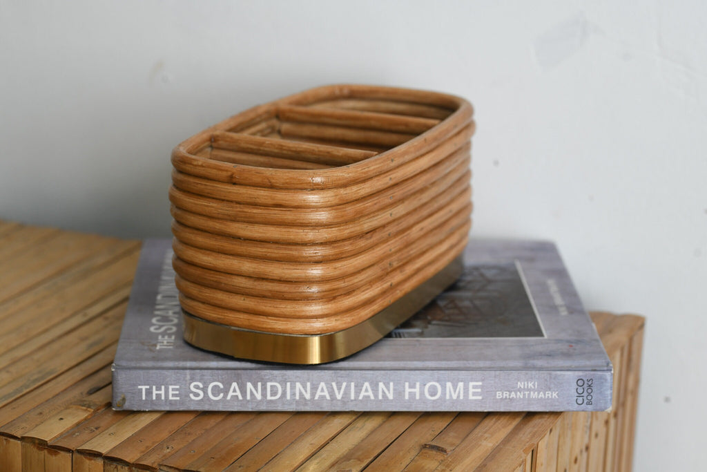 Desk Organizer Rattan Mid century modern