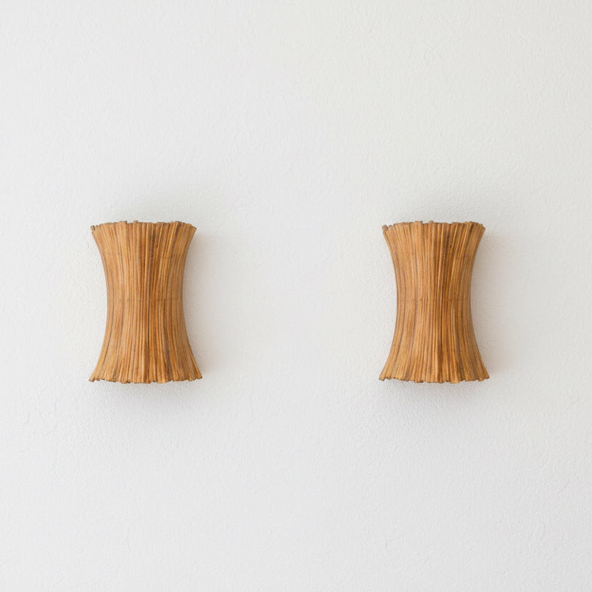 Pencil Reed Bundle Wall Sconce Pair