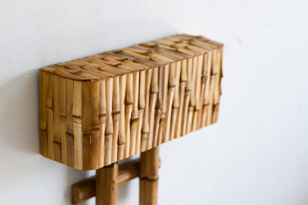 Mid-Century Modern Bamboo Wall Lamp, Organic Lighting