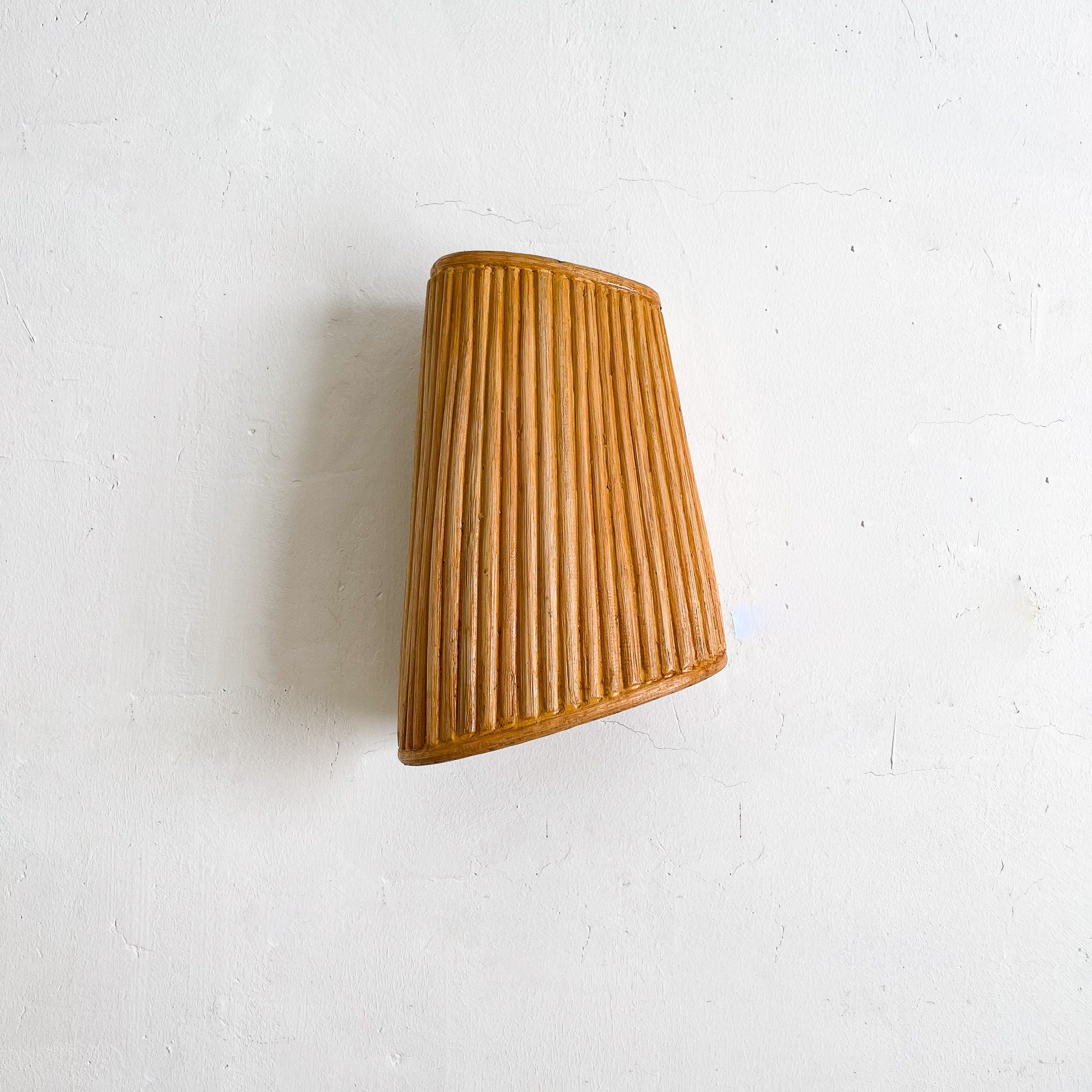 Pair of Modern Minimalist Rattan Wall Sconce